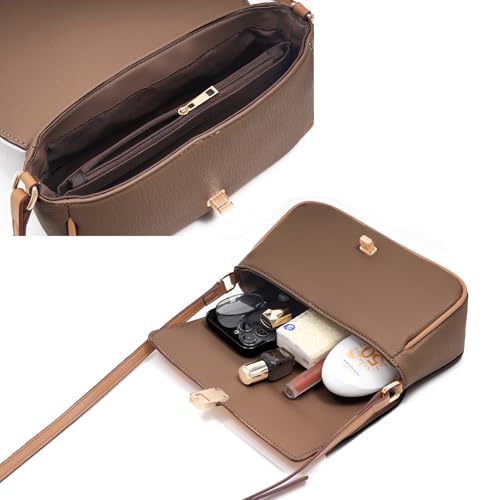 Prettyzys Crossbody Bags for Women Pocketbooks Soft PU Leather Purses and Handbags Multi Pocket Shoulder Bag2