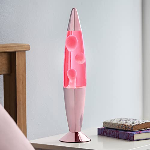 Global Gizmos 48879 16" Lava Lamp - Pastel Pink/Rose Gold Base