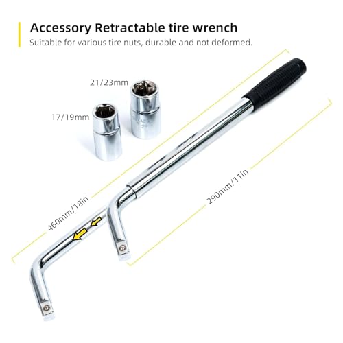 Image of Scissor Jack, Oversized Base, Quick-Lift Screw, Saving Strength Design, Ideal for Auto /Pickup /Truck /SUV /MPV (3Ton Jack + Lug Wrench)