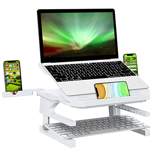 Zimilar-Laptop-Stand-Ergonomic-Height-Adjustable-Laptop-Stand-for-Desk-Multi-Angle-Portable-Laptop-Riser-with-360-Rotating-Base-Foldable-Computer-Stand-Riser-Fits-Most-Laptops-up-to-156-White
