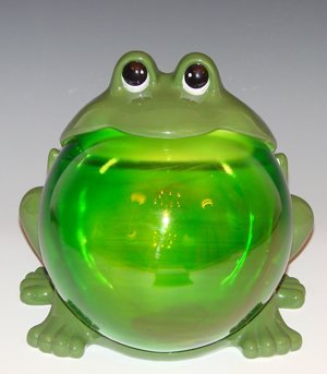 Ceramic Frog/Glass Belly Cookie Jar