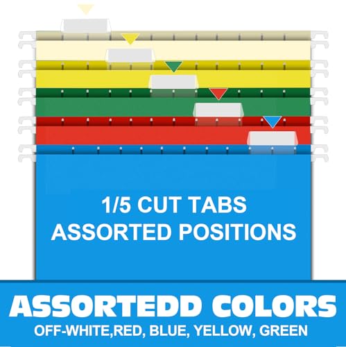 HERKKA Extra Capacity Hanging File Folders, 30 Pack Reinforced Letter Size Hanging Folders with Heavy Duty 1 Inch Expansion, Designed for Bulky Files, Medical Charts, Assorted Colors by HERKKA - Image 5