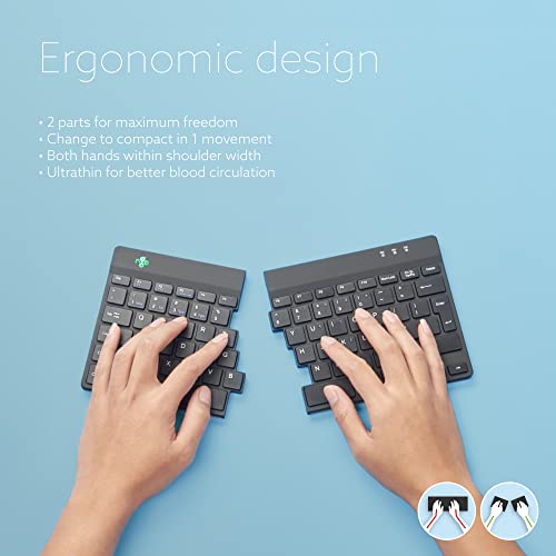 R-Go Tools Split Ergonomic Keyboard, QWERTY (UK), black, wired