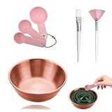 ZGGAZCA 4Pcs Face Mask Mixing Bowl Set Facial Bowls and Masking Tool Kit with Rose Gold Face Mask Mixing Bowl Facial Brush Whisk and Measuring Spoons Esthetician Supplies for Masks and Facials