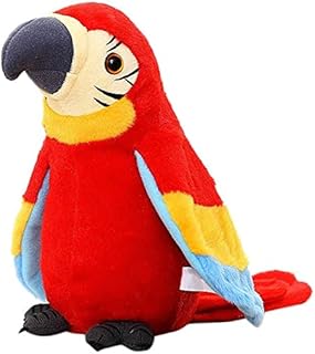 NICEYEA Cute Talking Parrot Toy Electronic Record Bird Toy Repeat What You Say Waving Wings Funny Plush Bird Toy Christmas Birthday Gift for Kids Children