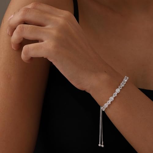 Image of TRUESILVER ACPL 925 Sterling Silver Adjustable Bolo Bracelet for Women | BIS Hallmarked Infinity Twisted, White & Amethyst Zircon Box Chain Bracelet Gift for Wedding Anniversary Birthday