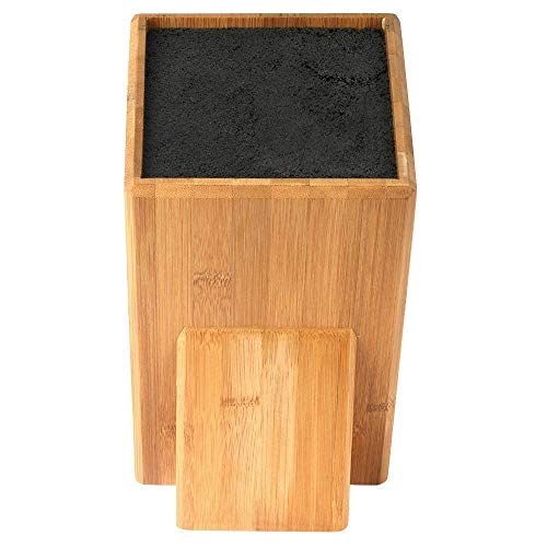 Mantello XL Universal Bamboo Wood Knife Block Storage Holder Organizer - Thumbnail 4
