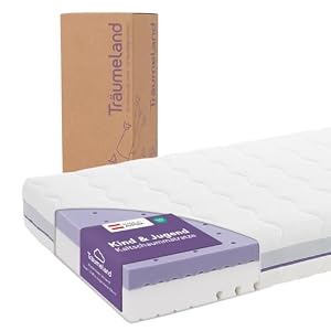Träumeland Kindermatratze 90x200 - Nachteule | Zwei Härtegrade & Oeko-TEX- Zertifiziert - allergikerfreundlich Dank 60°C waschbarem Bezug - Made in Austria