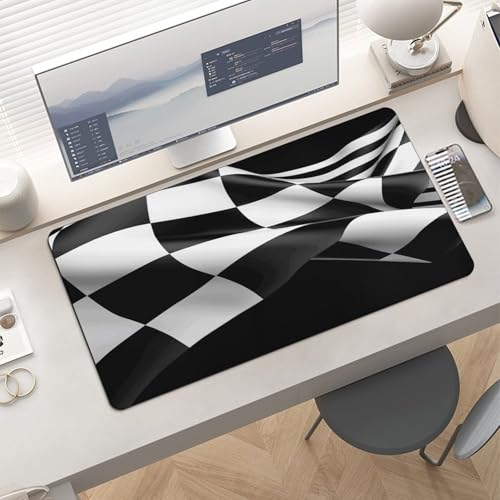 Black White Formula Checkered Flags Pad para Escritorio 60x30 cm miniatura 6