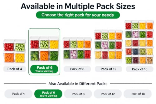 Image of Krevo Multipurpose Storage Containers, 200ml Airtight, BPA Free - Pack of 6