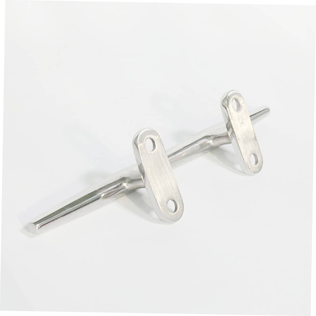 SUPVOX Bitta da Ormeggio in Acciaio Inox, 200mm, 8 Pollici | Forma a Corno, Base Aperta, Grande Area di Fissaggio, Finitura Argento