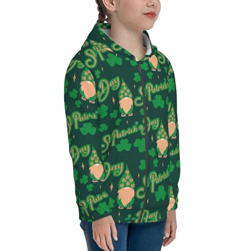 St Patrick's Day9 Kid Hoodies Boys Zip Up Sweatshirts Girls Pullover with Pocket4