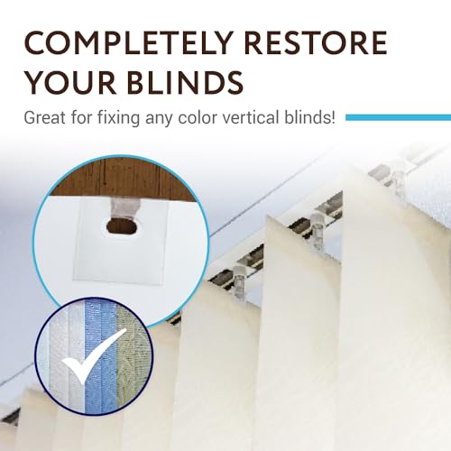 image for IMPRESA Vertical Blind Repair Tabs Kit - 20 Clear Stick-On Sets & 2 Al