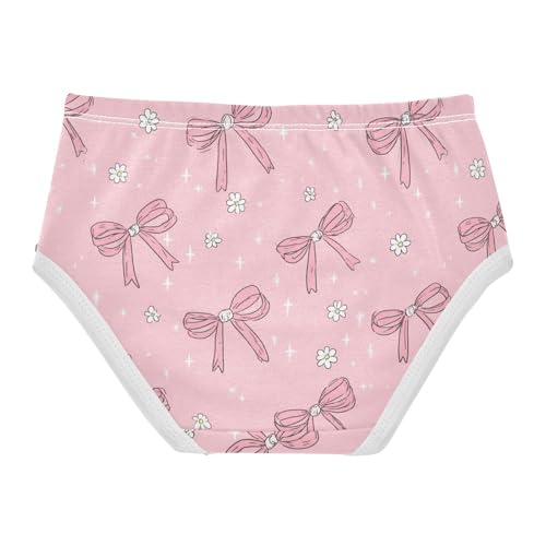 Wusikd Cute Pink Bow Girls' Underwear Cotton Girls Briefs Soft Toddler Underwear 2T2