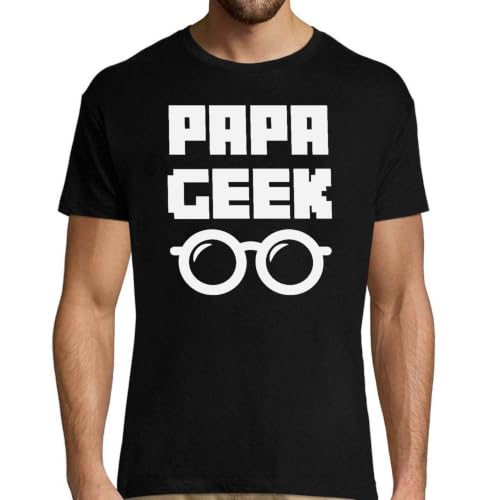T-Shirt Homme Papa Geek imprimé en France en coton pour son anniversaire