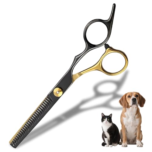 1 Stk Effilierschere Hund,Hunde Schere,Effilierschere,AusdüNnschere,Schere Hundehaare Schneiden,Fellschere Hunde,Hundescheren Set,Gebogene Schere FüR Hunde