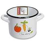 🍲 DIE DICHTE SCHICHT VERHINDERT DAS ANSAMMELN VON KEIMEN, SCHMUTZ ODER BAKTERIEN und der Emailletopf leitet und speichert die Wärme sehr gut, wodurch die gekochten Speisen aromatisch und lecker sind. Der Topf eignet sich für alle Heizplattten.