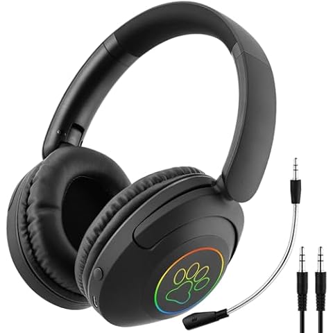LAIBUY LED Light Up Kids Bluetooth Headphones Cover