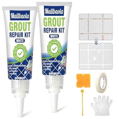 Fugenfarbe Weiß, 2er Pack Fugenstift für Badezimmer Dusche Küche, Schnell Trocknender Fugenweiss Bad Wasserfest, Fugenfarbe Weiß zur Wiederherstellung & Erneuerung, Fliesenfugen Reparatur Fugenfarbe Weiß, 2er Pack Fugenstift für Badezimmer Dusche Küche, Schnell Trocknender Fugenweiss Bad Wasserfest, Fugenfarbe Weiß zur Wiederherstellung & Erneuerung, Fliesenfugen Reparatur