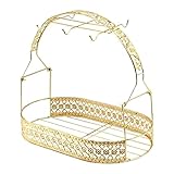 DEPILA Soporte de Cesta de decoración for Bar de vinos, Soporte for Taza de café de Hierro Forjado, Cesta organizadora de Platos for mostrador, Mesa de Armario for Cocina Restaura escurreplatos