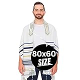Rabbi Full Body size - Messianic Prayer Shawl - messianic seal Christian Sign Tallit Hebrew English 80 x 60 Inches with Messianic Bag