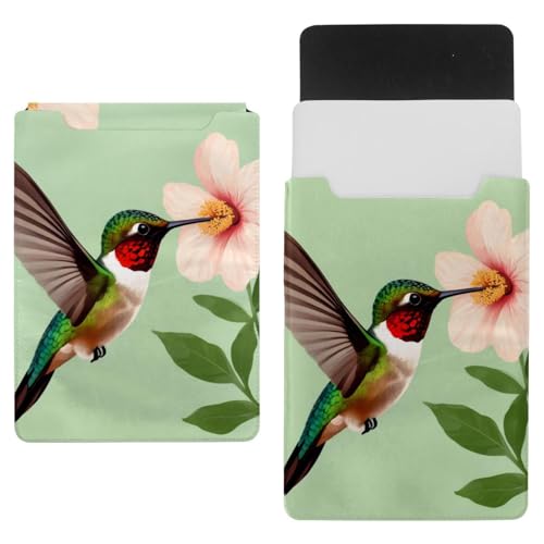 Funda para portátil de 13.8 pulgadas con diseño floral de colibrí y flores para ordenador