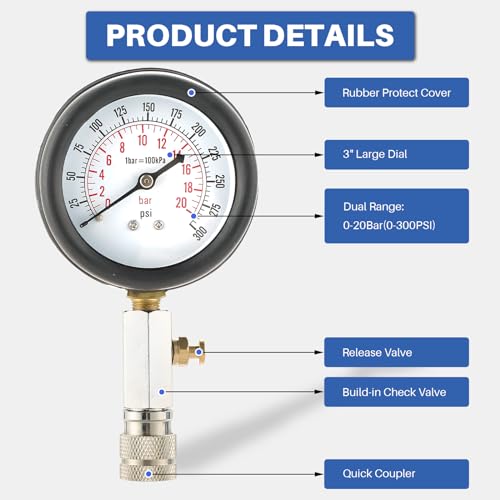 image for DASBET 8PCS Petrol Engine Cylinder Compression Tester Kit | Compressio
