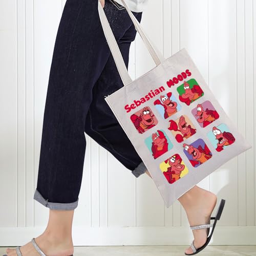 Bolso tipo tote Sebastian Crab para fans de Sebastian, bolso de hombro con diseños de estados de ánimo de Sebastian, merchandising oficial de Sebastian miniatura 3
