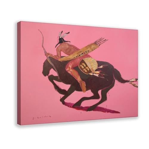 Impression giclée d'Indien à cheval tableau moderne sur toile cadre suspendu