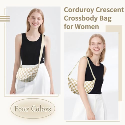 Image of Nylon Crescent Crossbody Bag for Women Purses Trendy Men,Small Travel Sling Bag Hobo