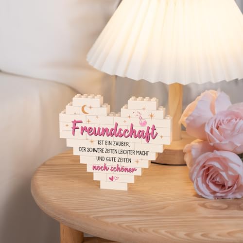 Beste Freundin Geschenke - Herzförmige Ornamente mit Spruch - Geburtstagsgeschenk für Freundin, Frauen & BFF - Freundschaft Geschenke & Dankeschön Deko zum Einzug oder Ostern