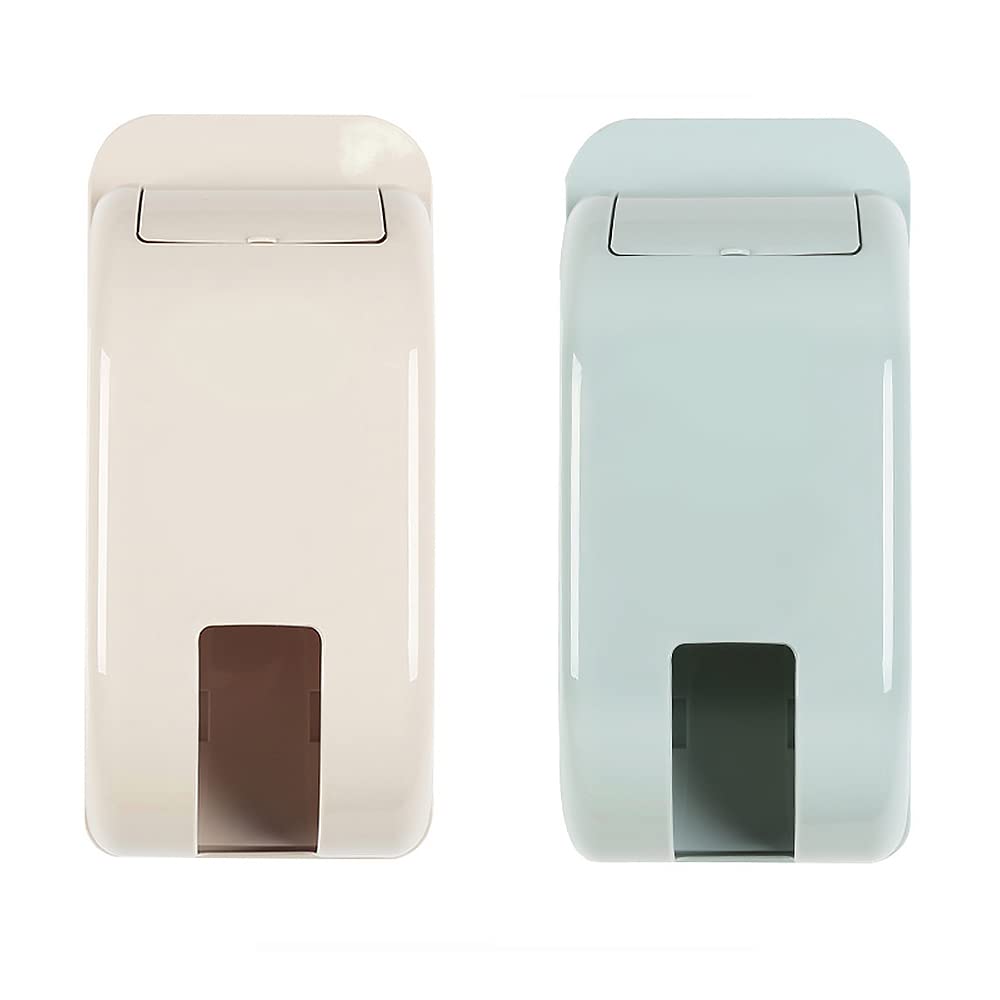 SagaSave Soporte para bolsa de transporte, autoadhesivo para montaje en pared, dispensador de bolsa soporte para cubo de basura, dispensador de bolsas de basura para cocina, hogar, baño (azul+beige)