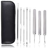 8 Pcs Blackhead Remover Pimple Popper Tool Kit, Professional Stainless Steel Comedone Acne Pimple...