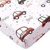 Cloele Fitted Crib Sheet - Baby Nursery Sheet 100% Polyester 1 Pack Cozy Bed Sheet for Standard Crib and Toddler Mattresses - Car Nursery Bed Sheet Infant Toddler Sheet for Baby