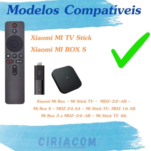 Controle Remoto XMRM 006 Compatível Mi Box S 4k - MI Box MDZ-22-AB - Controle substituição com coman