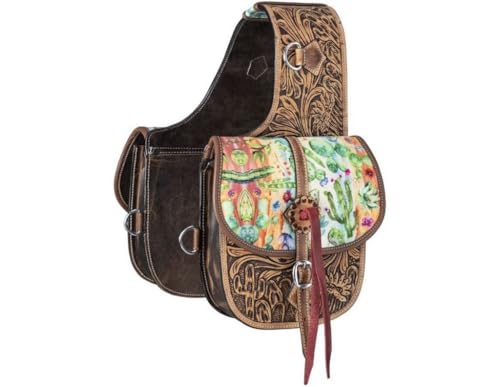 Tough 1 Leather Saddle Bag Prints Cactus