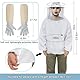 ERMWALR Imker-Schutzanzug mit Kapuze und Maske stichfeste professionelle Imkerbekleidung, Schutzanzug für Imker und Bienenhalter inklusive Imkerhandschuhe aus Schafsleder (L)
