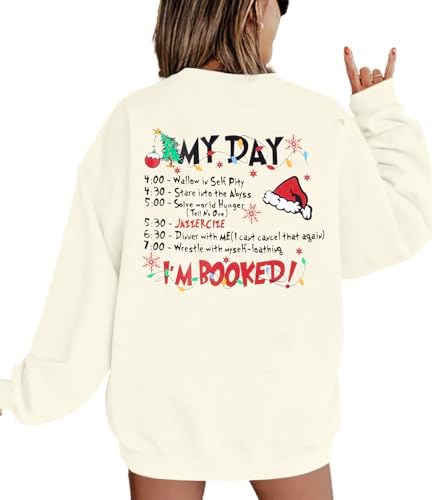 VILOVE Merry Christmas Sweatshirt Women Christmas My Christmas Da...