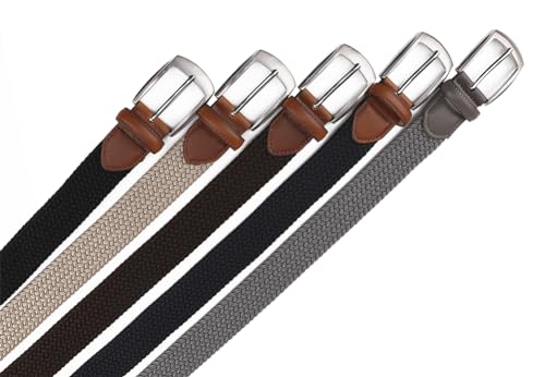Image of Fabio Valenti Canvas Elastic Fabric Woven Stretch Braided Belts for Men Women Junior with Multicolored /Full Sizes