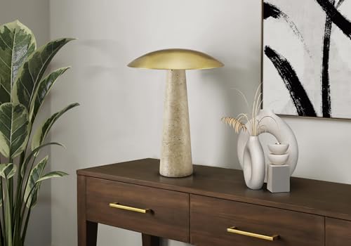 Monarch Specialties AM 9401 Lighting, 15" H, Led, Table Lamp, Beige Resin, Gold Metal, Contemporary by Monarch Specialties - Used condition - Image 2
