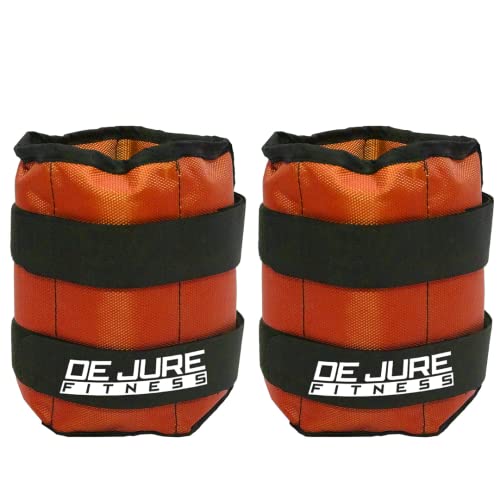 DE JURE FITNESS Ankle & Wrist Weight Set, Adjustable Strap, 1KG Pair (1Kg x 2 = 2kg) (E) Orange