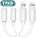 Produktbild 2 Pack Kopfhörer Adapter für iPhone 11 Kopfhörer auf 3,5 mm Klinkenadapter Aux Kabel Kopfhörer Splitter Kompatibel mit iPhone 11/11Pro/XS/XS Max/X/8Plus Dongle Unterstützt alle iOS-Systeme-Weiß