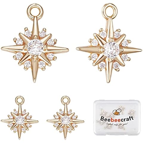Beebeecraft 14Pcs Gold Star Charms Cover