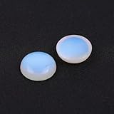 JOE FOREMAN 5Pcs 20mm Cream White Opalite Cabochons Stones Beads for Jewelry Making Bezels Tennis Bracelet Statement Necklace Pendant Jewelry