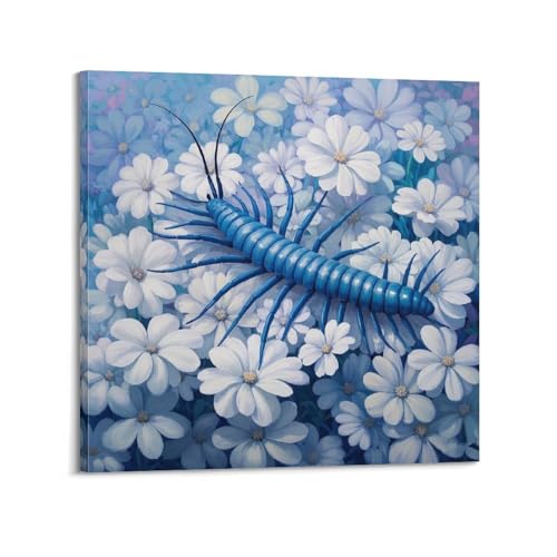 Mille-pattes fleurs blanches poster CMHONLY pour habiller un mur vide avec élégance