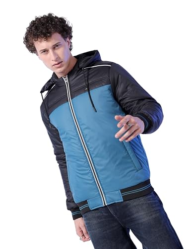 Image of The Indian Garage Co Men Regular Fit Colourblocked Bomber Jackets