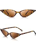 Frienda Vintage Cat Eye Leopard Sunglasses Retro Cat Eye Sunglasses for Women Men Classic Retro Designer Style Leopard (Brown)