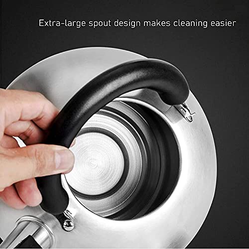 Bouilloire à sifflet durable SHISHI en acier inoxydable haute densité - 7