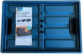 CleverMade 46L Collapsible Storage Bins - Durable Folding Plastic Stackable Utility Crates, Solid Wall CleverCrates, Ocean Blue