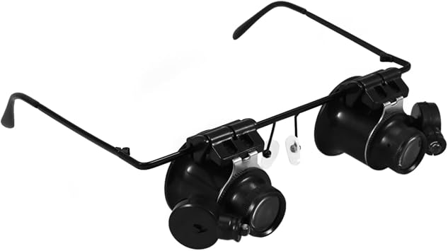 Led Jewelry Magnifying Glasses with Eye Patches for Watch Repair and Inspection Head-Mounted Magnifier for Low-Light Conditions